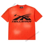 Hellstar Orange Graphic Cotton Shirts