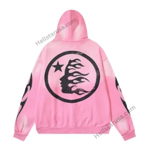 Hellstar Sports Flame Pink Zip Up Hoodie 2