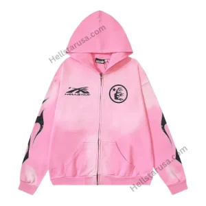 Hellstar Sports Flame Pink Zip Up Hoodie