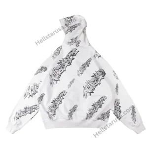 Hellstar White Graffiti Zip Up Hoodie 2