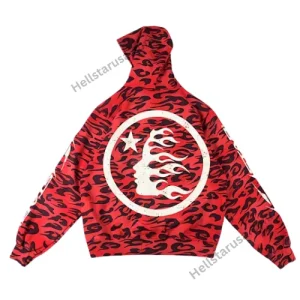 Red Hellstar Cheetah Zip Hoodie 2